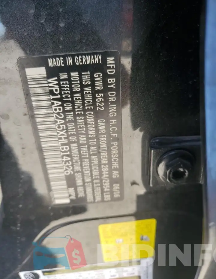 WP1AB2A5XHLB14326 Photo# 12