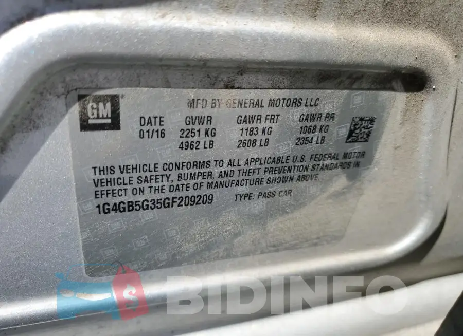 1G4GB5G35GF209209 Photo# 12