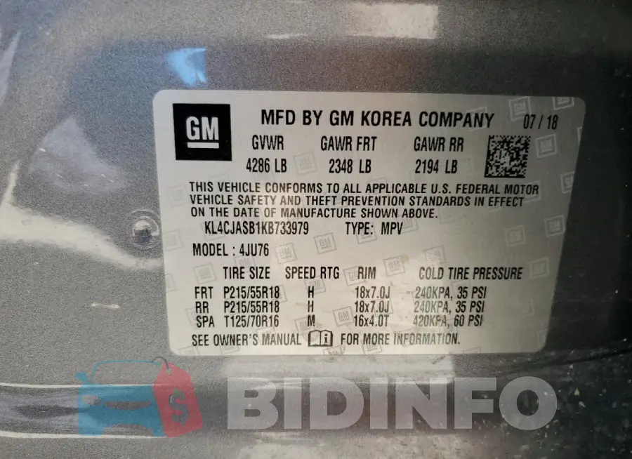 KL4CJASB1KB733979 Photo# 13