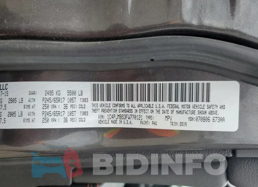 1C4PJMBS3FW770121 Photo# 12