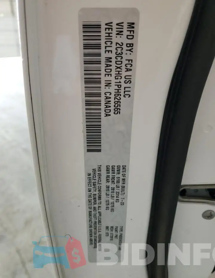 2C3CDXHG1PH626565 Photo# 13