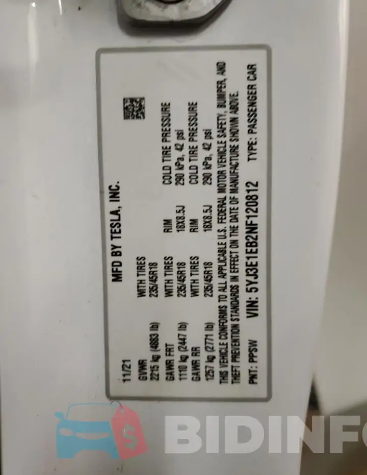 5YJ3E1EB2NF120812 Photo# 12