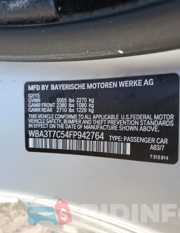 WBA3T7C54FP942764 Photo# 12