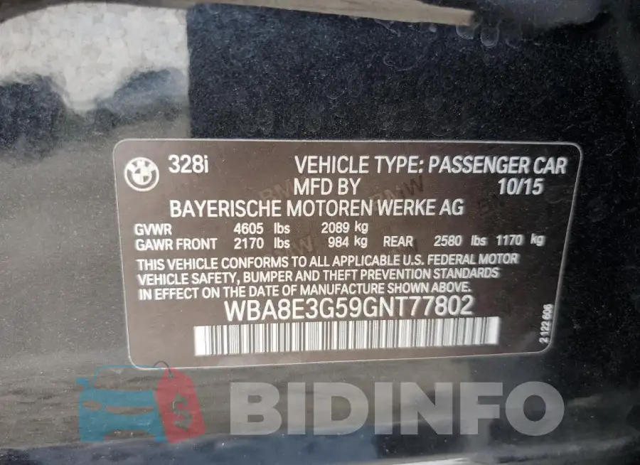 WBA8E3G59GNT77802 Photo# 12