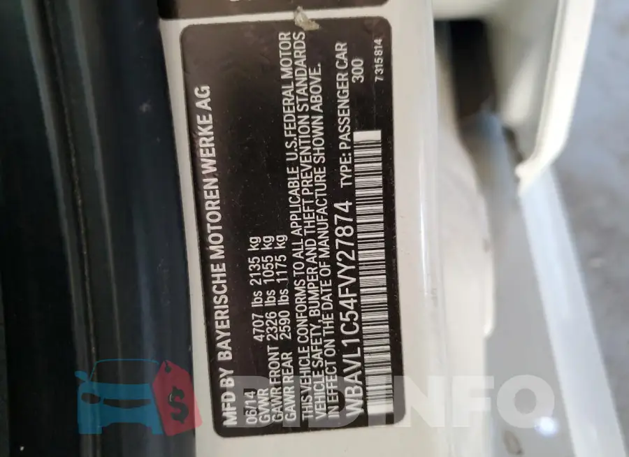 WBAVL1C54FVY27874 Photo# 12