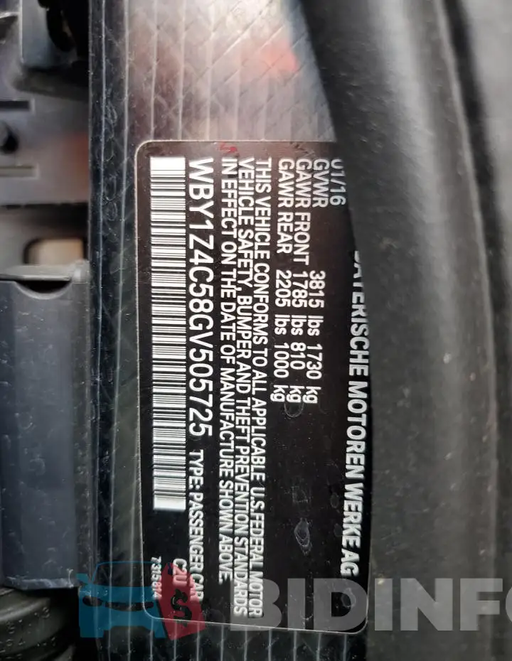 WBY1Z4C58GV505725 Photo# 12