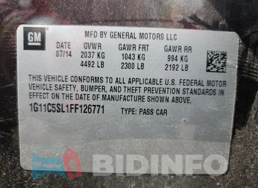 1G11C5SL1FF126771 Photo# 13