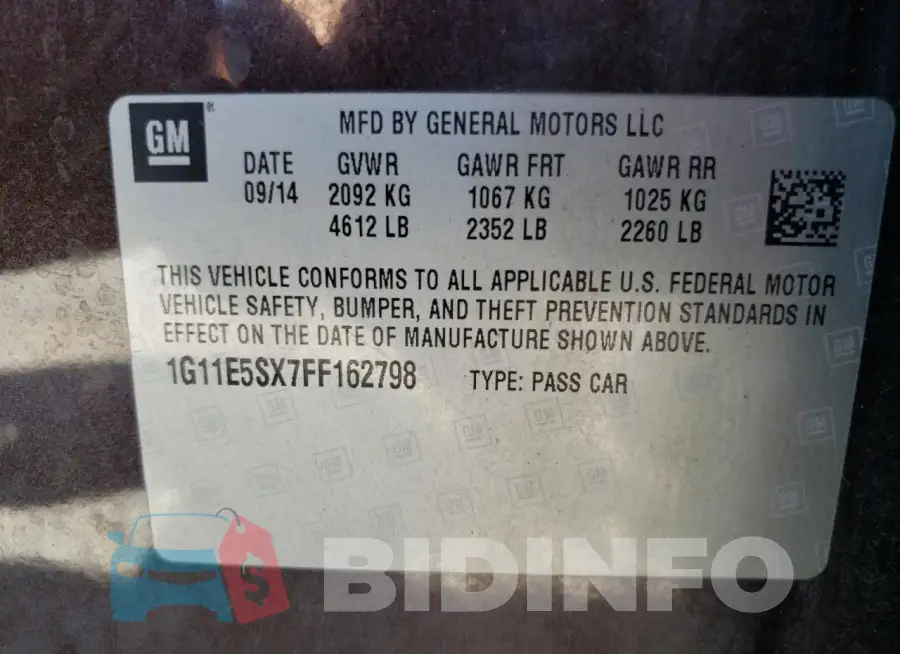 1G11E5SX7FF162798 Photo# 12