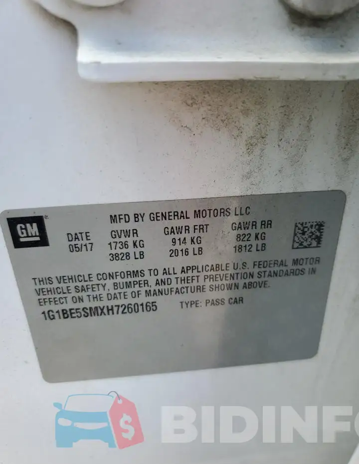 1G1BE5SMXH7260165 Photo# 13