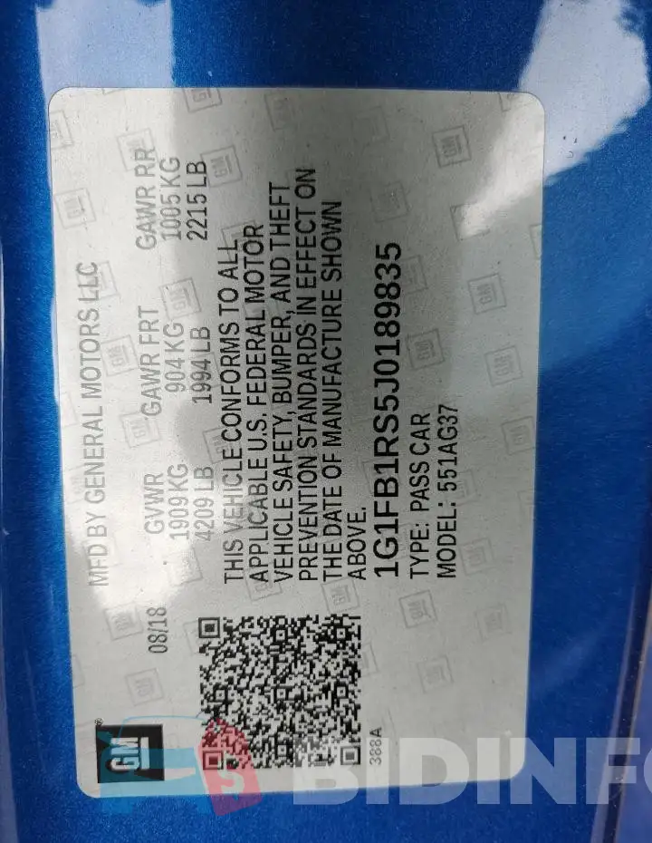 1G1FB1RS5J0189835 Photo# 12