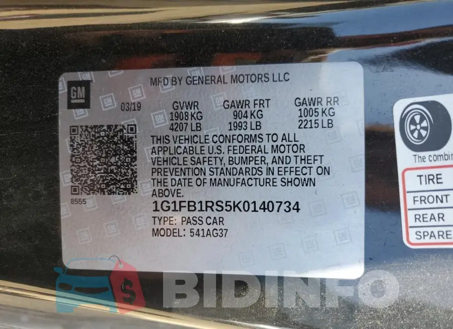 1G1FB1RS5K0140734 Photo# 12