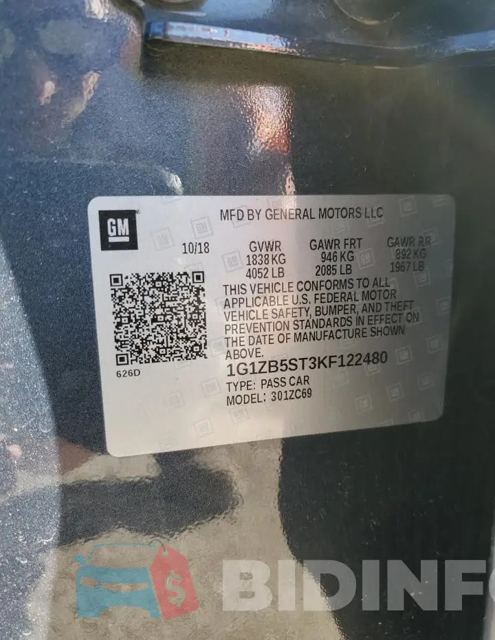 1G1ZB5ST3KF122480 Photo# 13