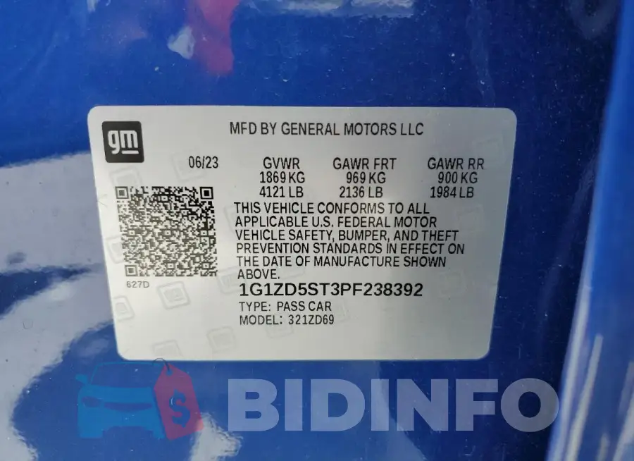 1G1ZD5ST3PF238392 Photo# 12