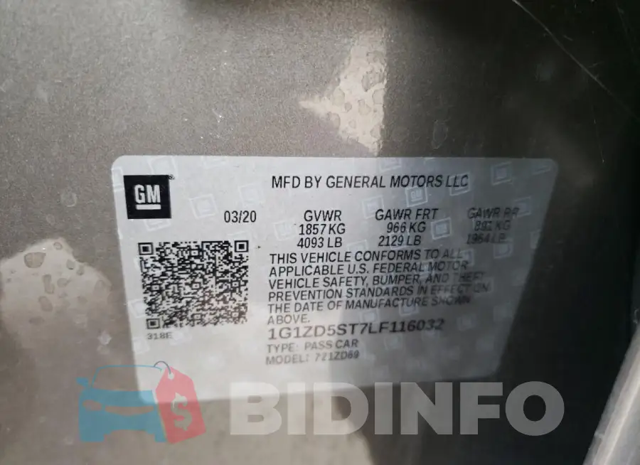 1G1ZD5ST7LF116032 Photo# 12