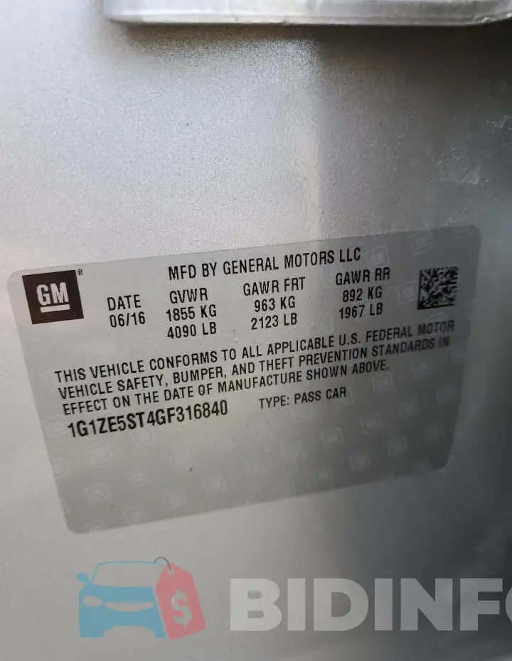 1G1ZE5ST4GF316840 Photo# 12