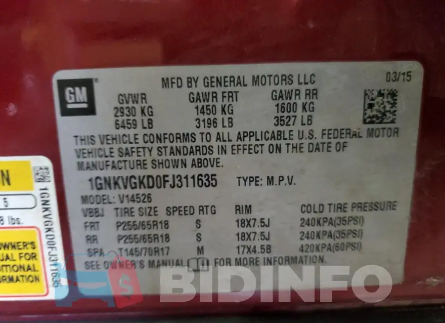 1GNKVGKD0FJ311635 Photo# 13