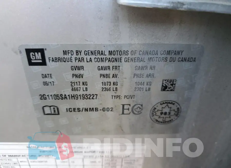 2G1105SA1H9193227 Photo# 12