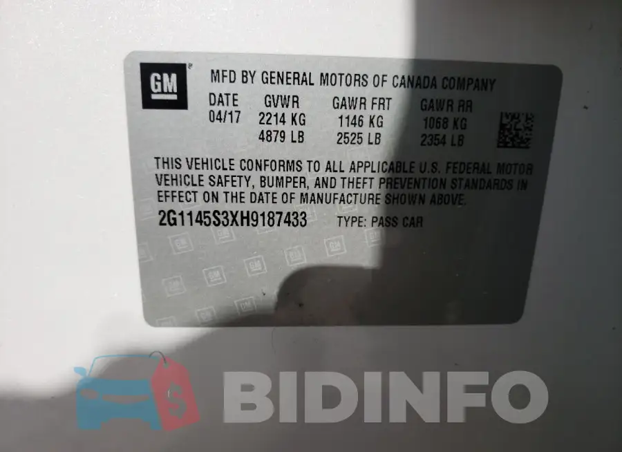 2G1145S3XH9187433 Photo# 12