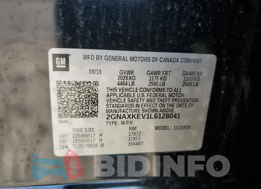 2GNAXKEV1L6128041 Photo# 12