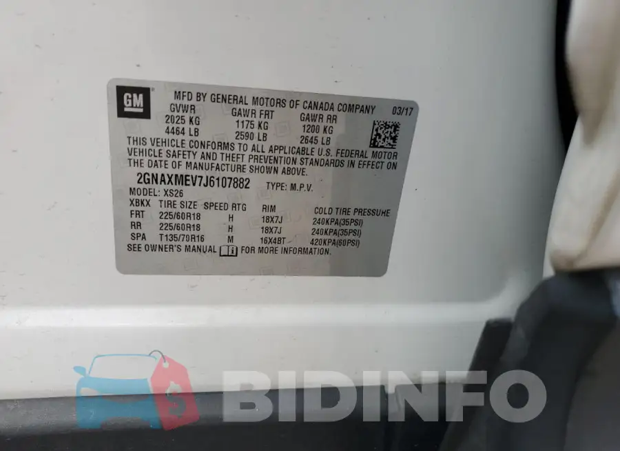 2GNAXMEV7J6107882 Photo# 13