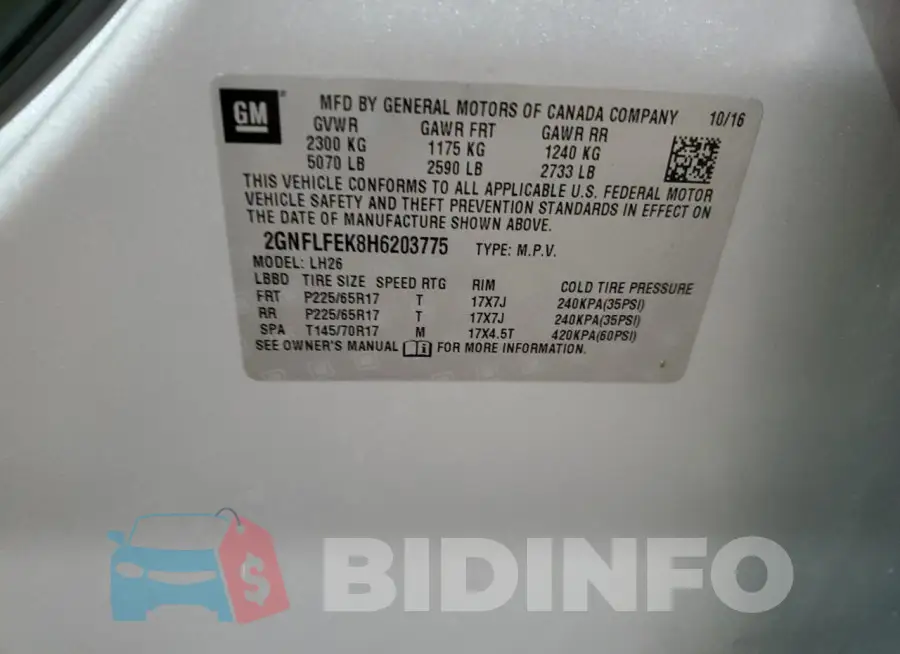2GNFLFEK8H6203775 Photo# 13