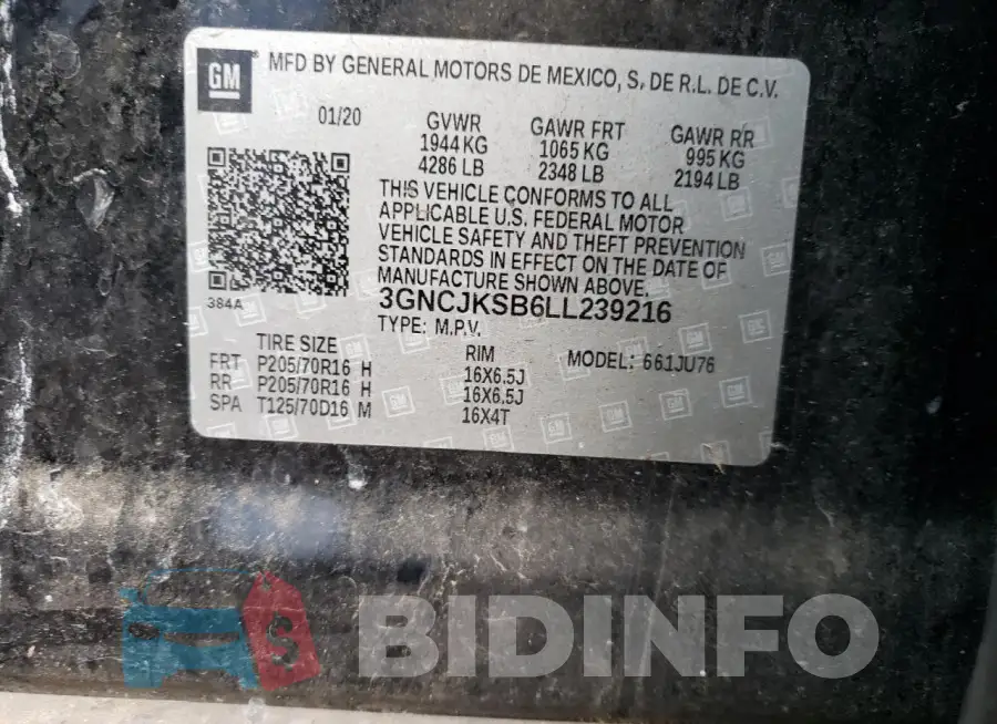 3GNCJKSB6LL239216 Photo# 13