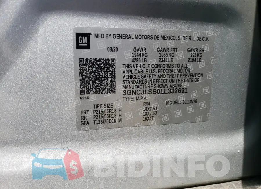 3GNCJLSB0LL332691 Photo# 13