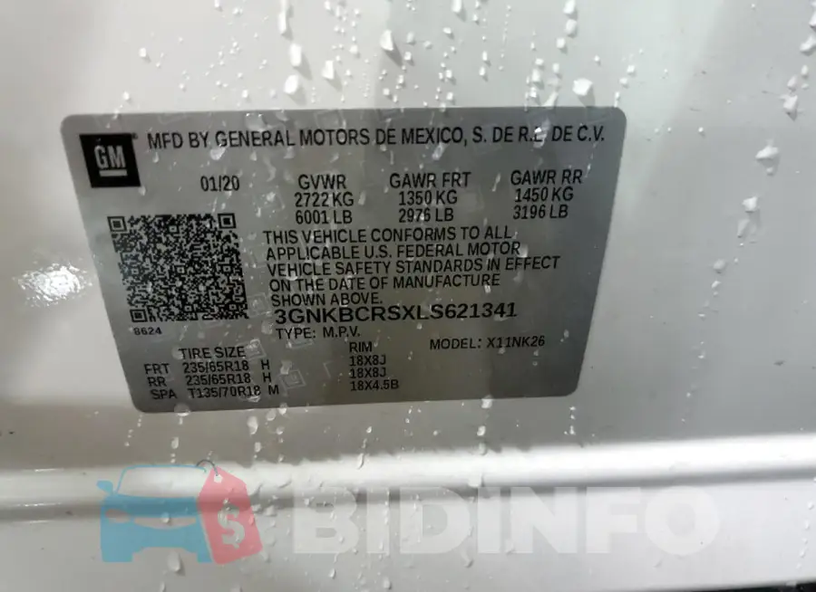 3GNKBCRSXLS621341 Photo# 14