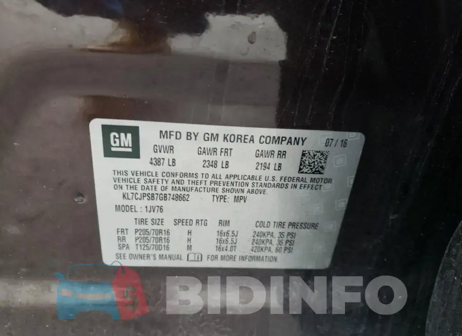 KL7CJPSB7GB748662 Photo# 12