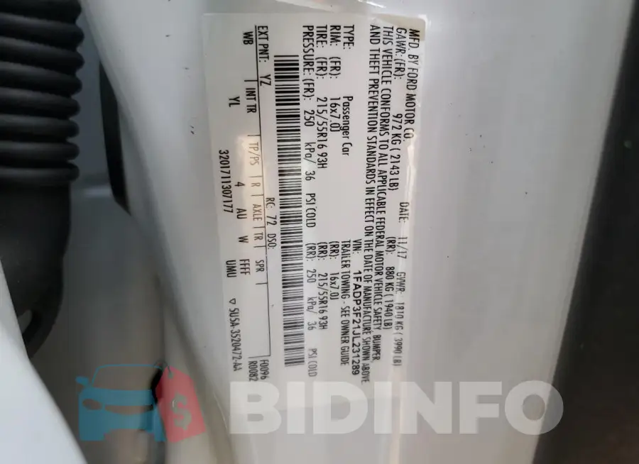 1FADP3F21JL231289 Photo# 12