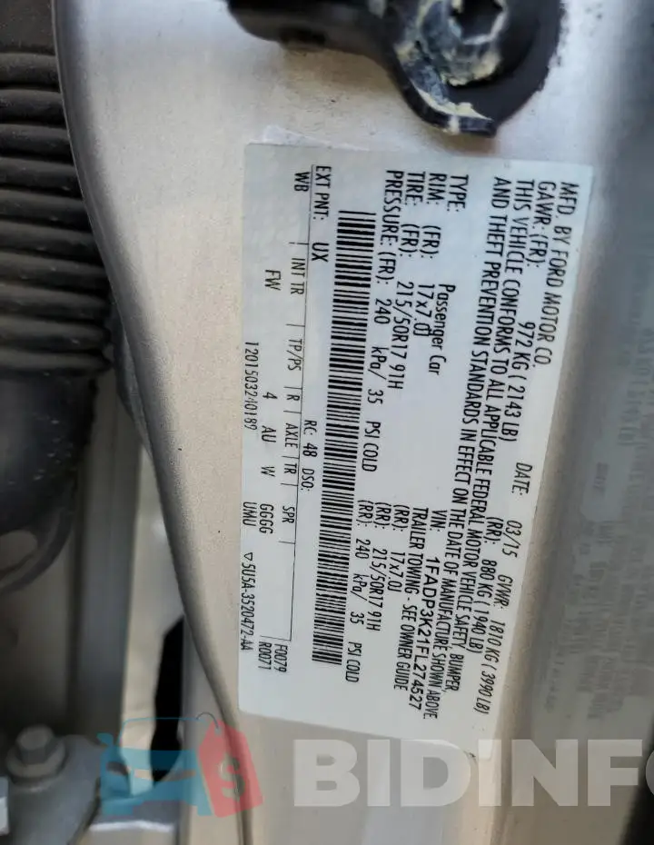 1FADP3K21FL274527 Photo# 12