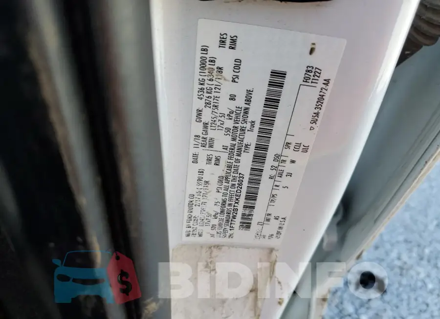 1FT7W2BTXKED26037 Photo# 12