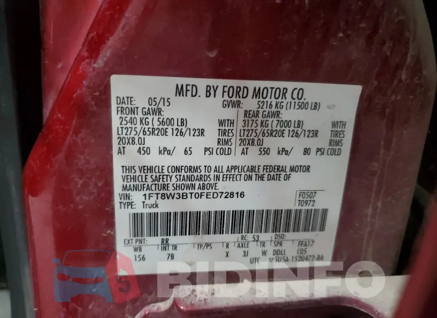 1FT8W3BT0FED72816 Photo# 12