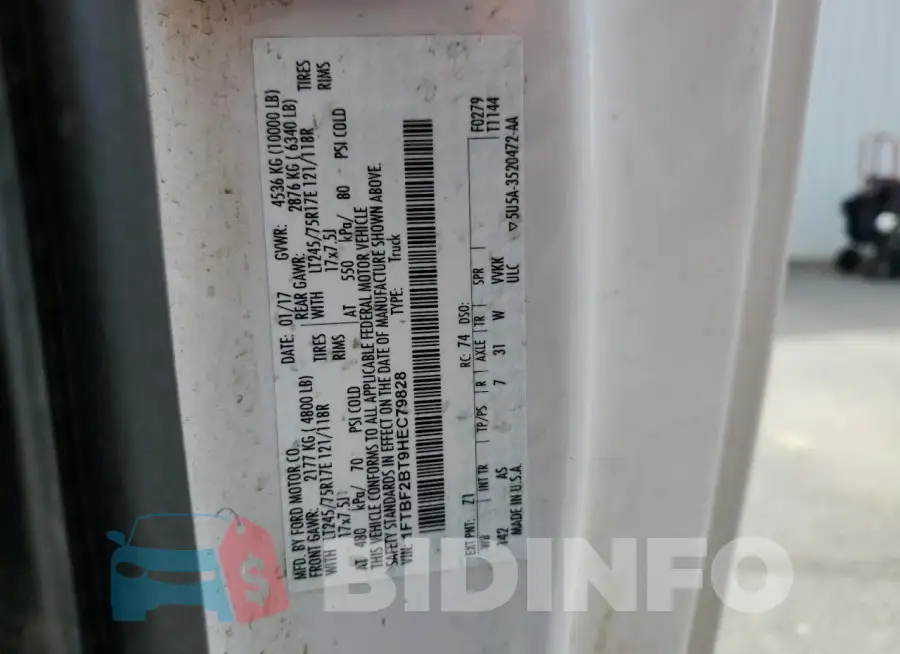 1FTBF2BT9HEC79828 Photo# 12