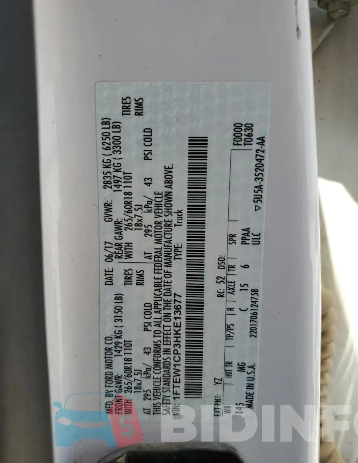 1FTEW1CP3HKE13677 Photo# 12