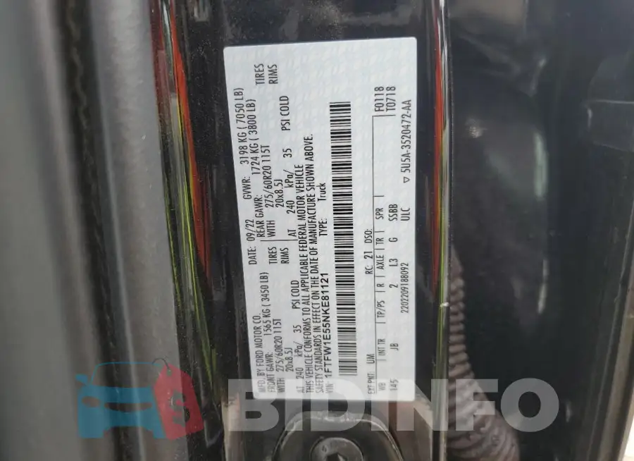 1FTFW1E55NKE81121 Photo# 12