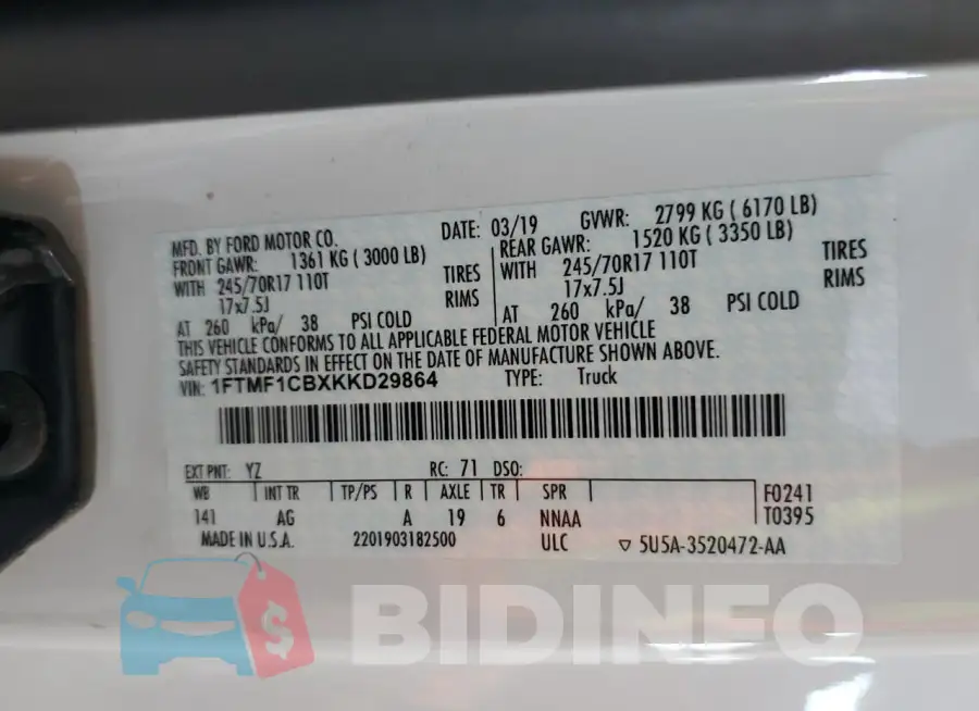 1FTMF1CBXKKD29864 Photo# 12