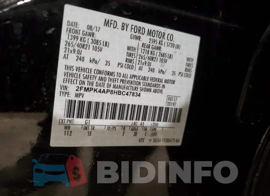 2FMPK4AP8HBC47834 Photo# 13
