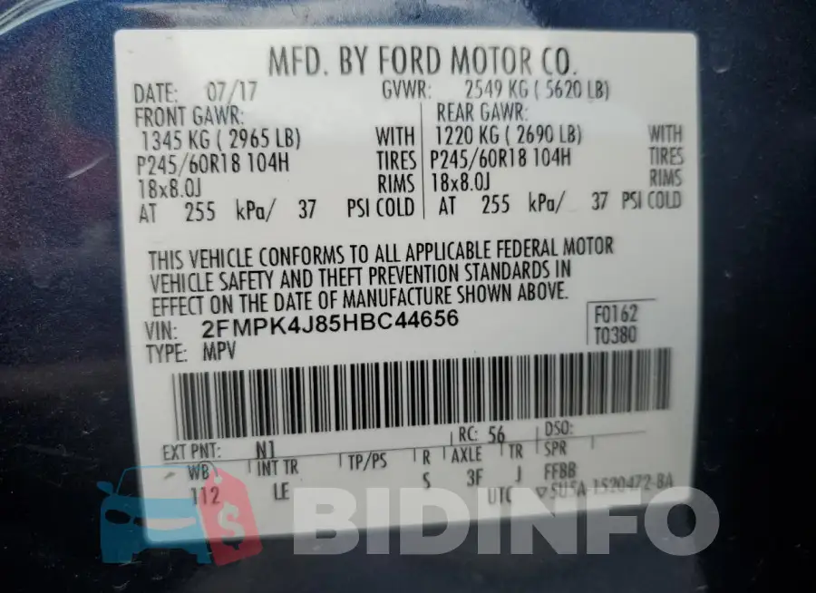 2FMPK4J85HBC44656 Photo# 14
