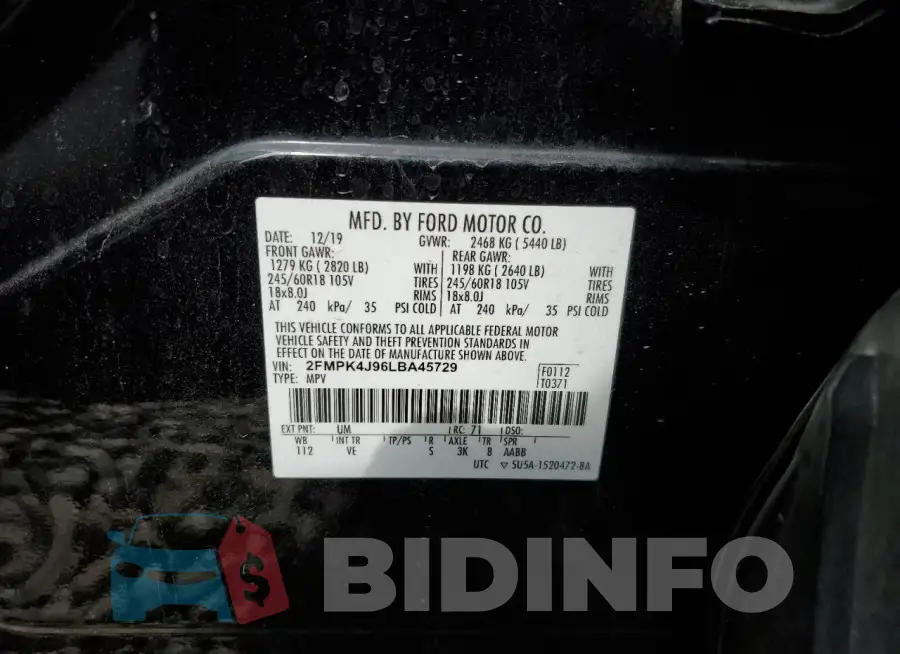 2FMPK4J96LBA45729 Photo# 13