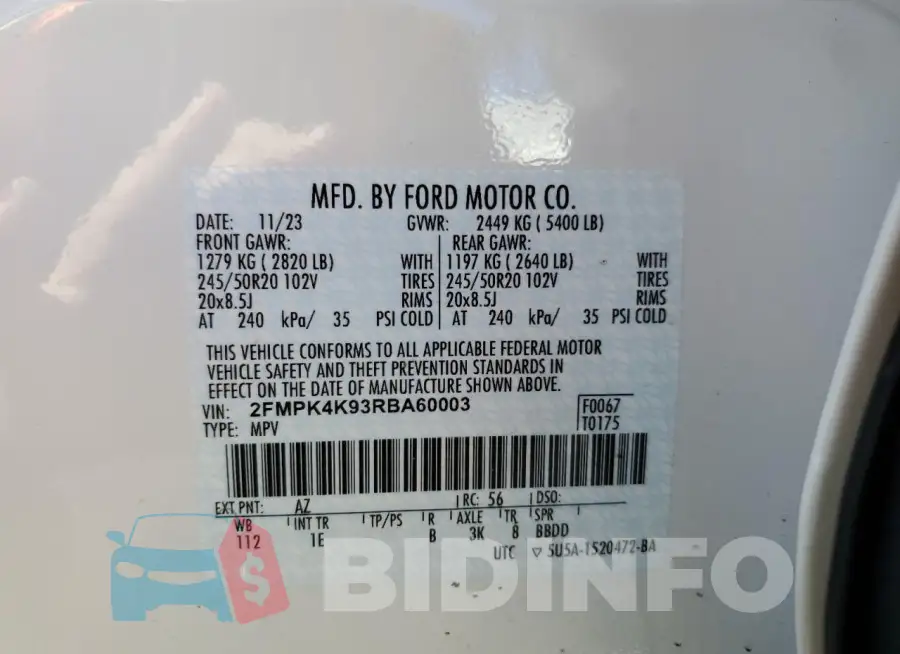 2FMPK4K93RBA60003 Photo# 13