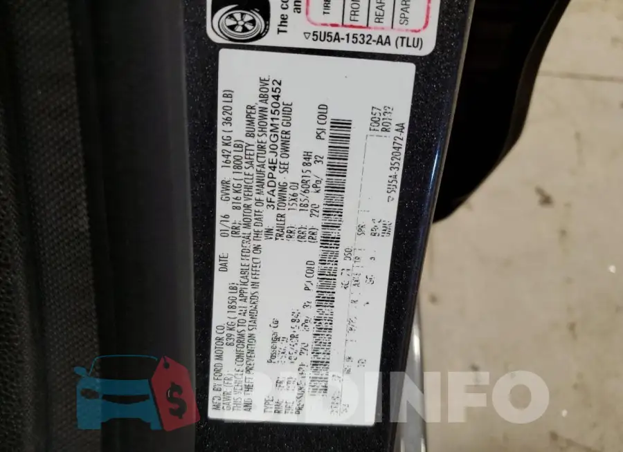 3FADP4EJ0GM150452 Photo# 12