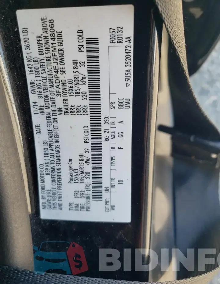 3FADP4EJ2FM148068 Photo# 12