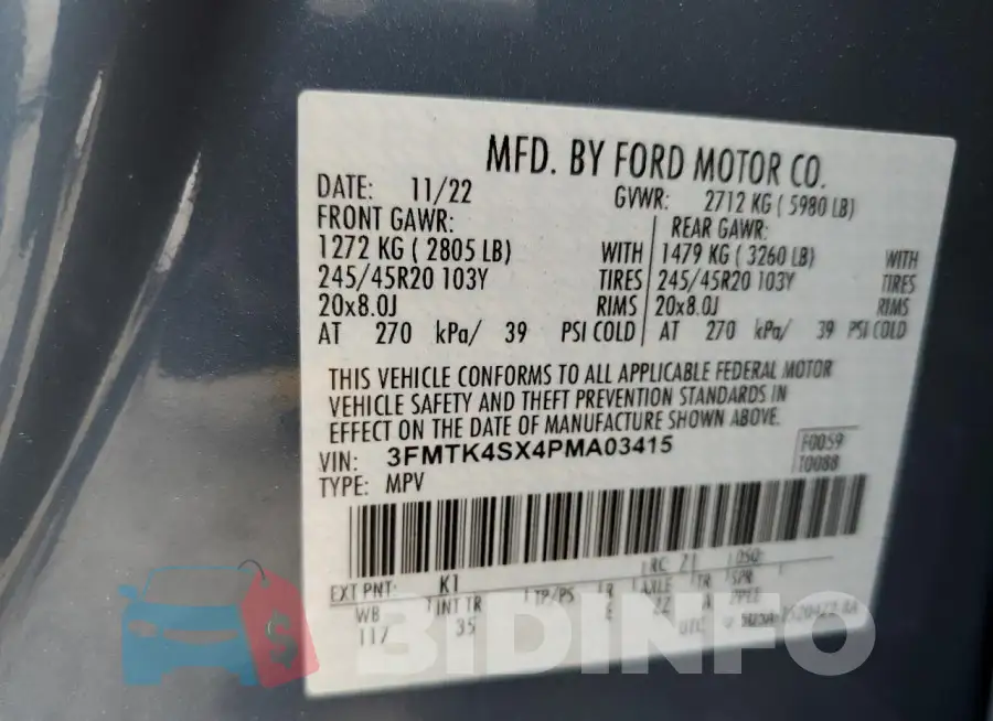 3FMTK4SX4PMA03415 Photo# 13