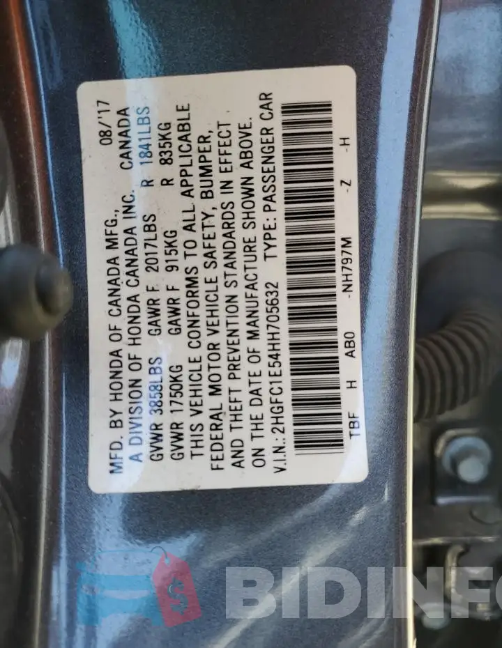 2HGFC1E54HH705632 Photo# 12