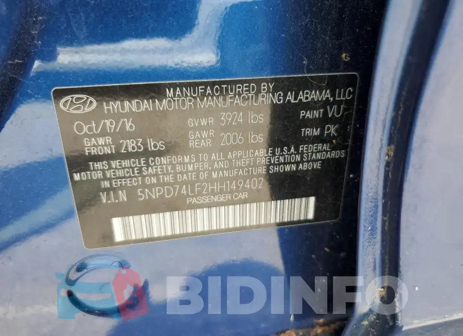 5NPD74LF2HH149402 Photo# 12