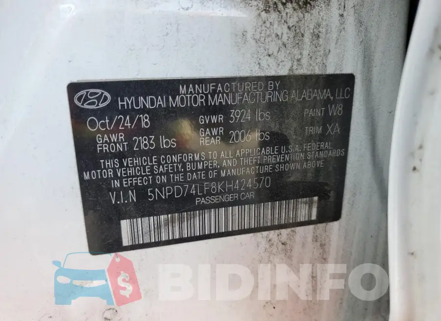 5NPD74LF8KH424570 Photo# 13