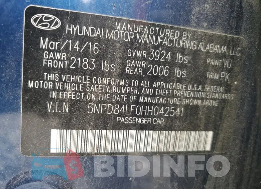 5NPD84LF0HH042541 Photo# 12