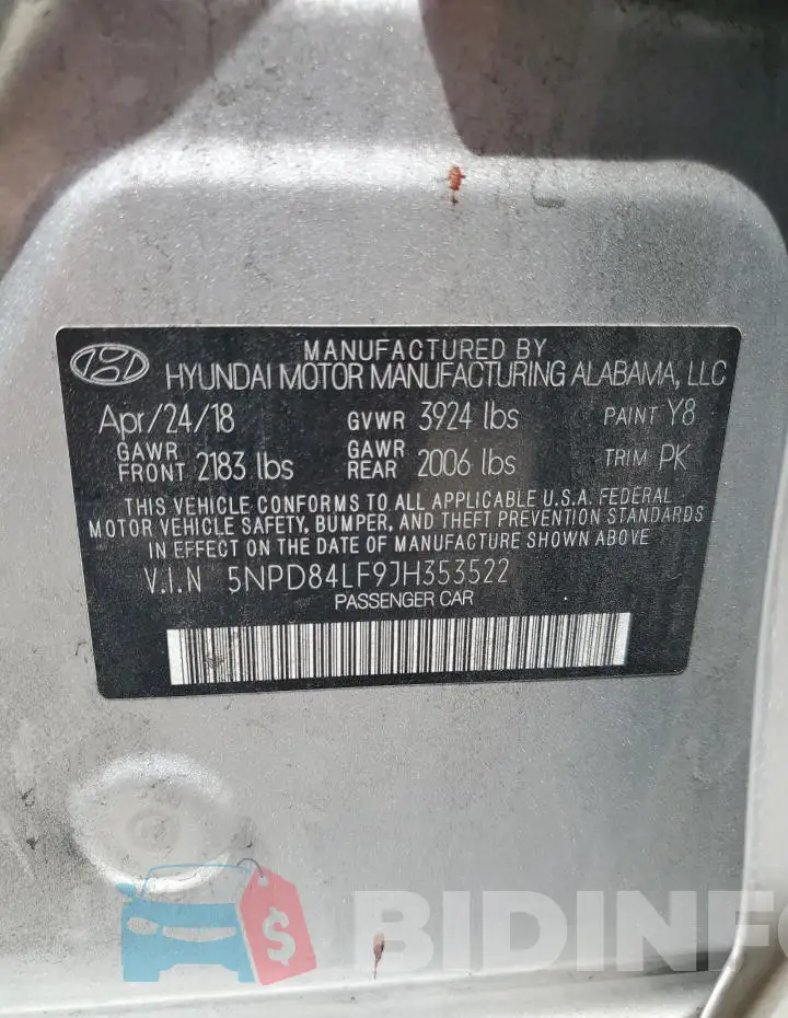 5NPD84LF9JH353522 Photo# 13