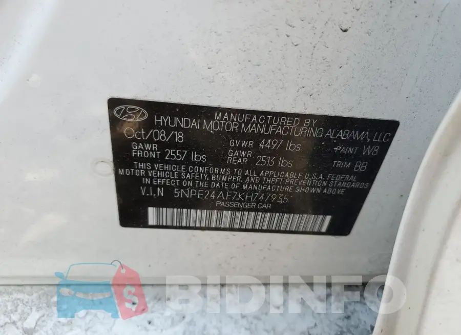 5NPE24AF7KH747935 Photo# 12